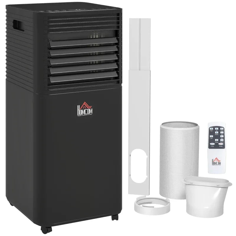 HOMCOM Climatiseur mobile 7000 BTU avec télécommande, minuterie 24H, jusqu'à 26 m², classe énergétique A, noir